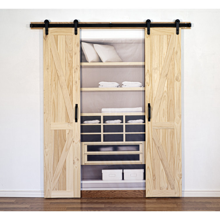 Home Fashion Technologies Paneled Wood Unfinished Barn Door with